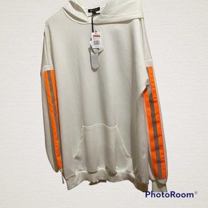 WAISTED COLLECTION SZ M SWEATSHIRT HOODIE WHITE PULLOVER NEW